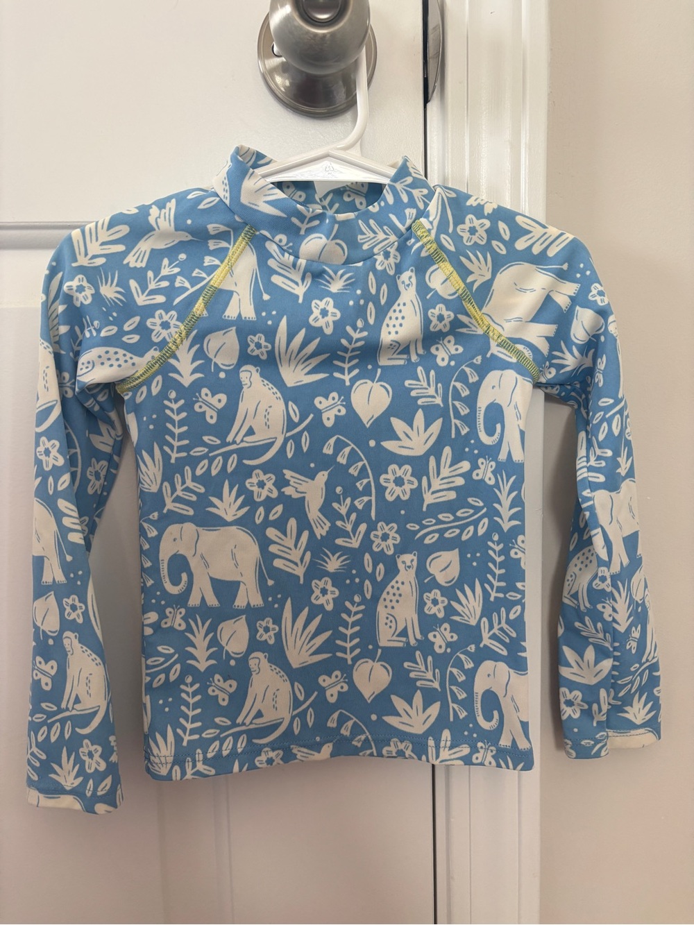 Baby Boden Rash Guard Blue and White Sun Shirt Toddler Girls Size 18-24 months